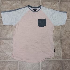 Ocean Current Pink and Gray Raglan Tee